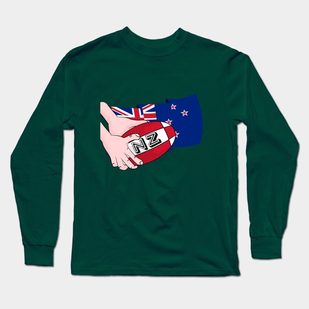 Rugby Ball New Zealand Long Sleeve T-Shirt by mailboxdisco